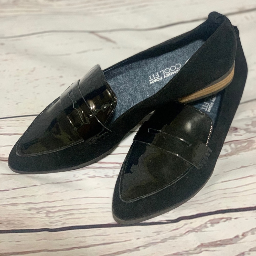 Dr. Scholl’s Womens Black Eclipse Penny Loafers
